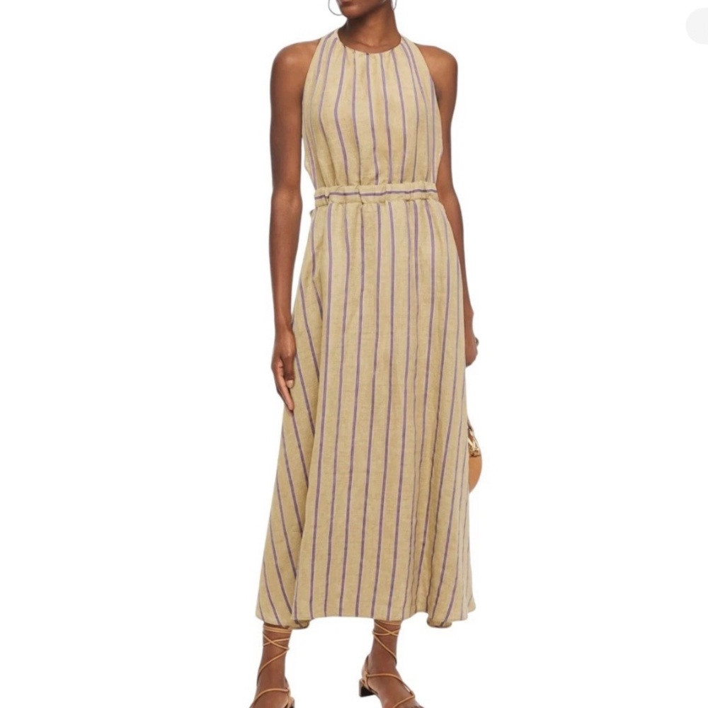 Linen Sandro Taila Stripe dress